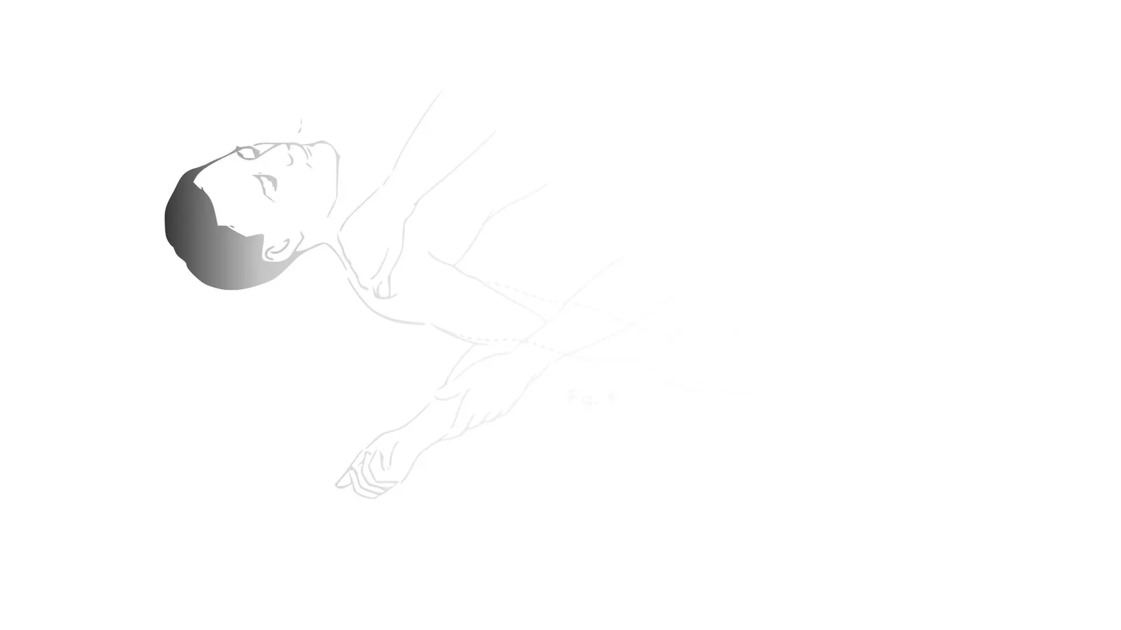 Illustration einer craniosacralen Grifftechnik am Nacken